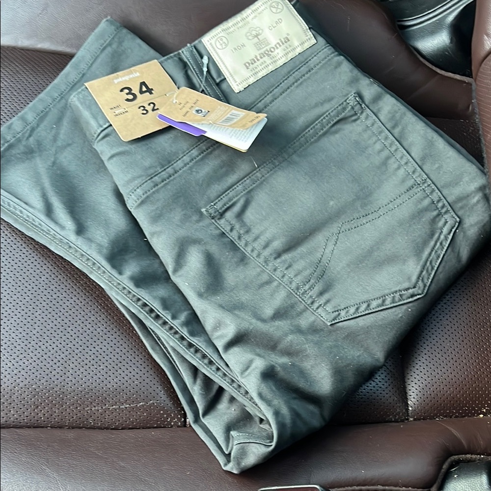 Patagonia Iron Clad Gray Green Pants 34/32 men’s new with tags
